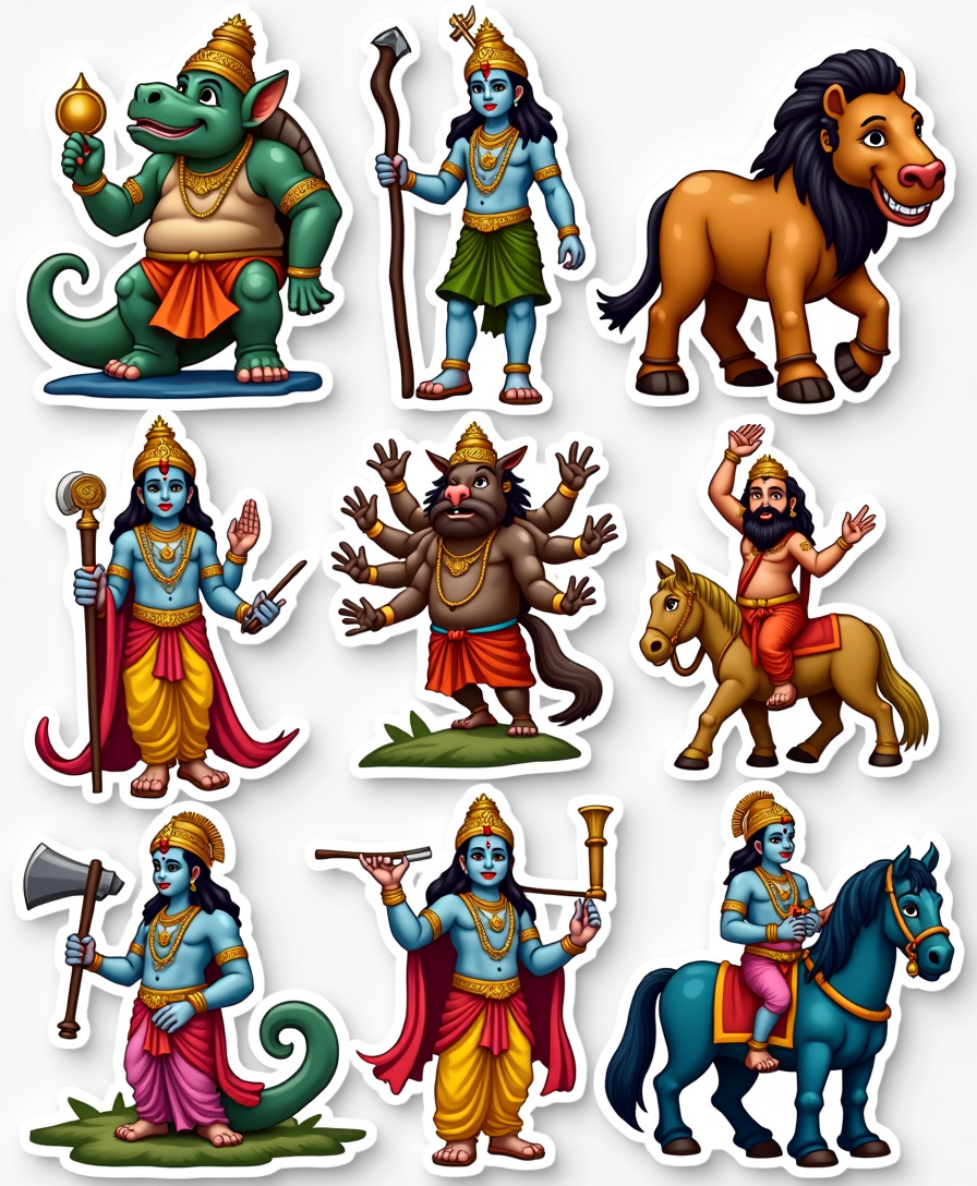 Indian Mythology - Sticker Sheet v18